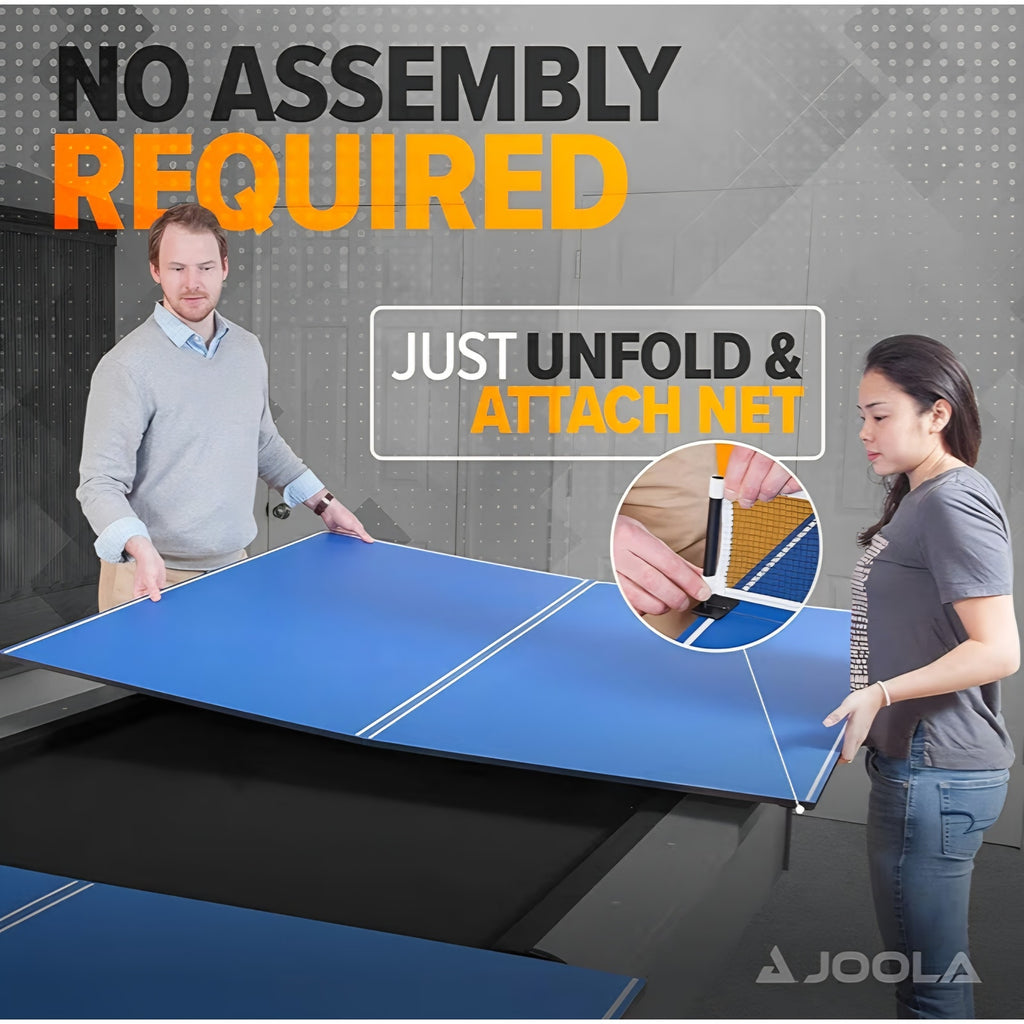 JOOLA Ping Pong Conversion Top with Net Set for Billiard and Pool Tables - Regulation Top Converts Billiards into Ping Pong Table