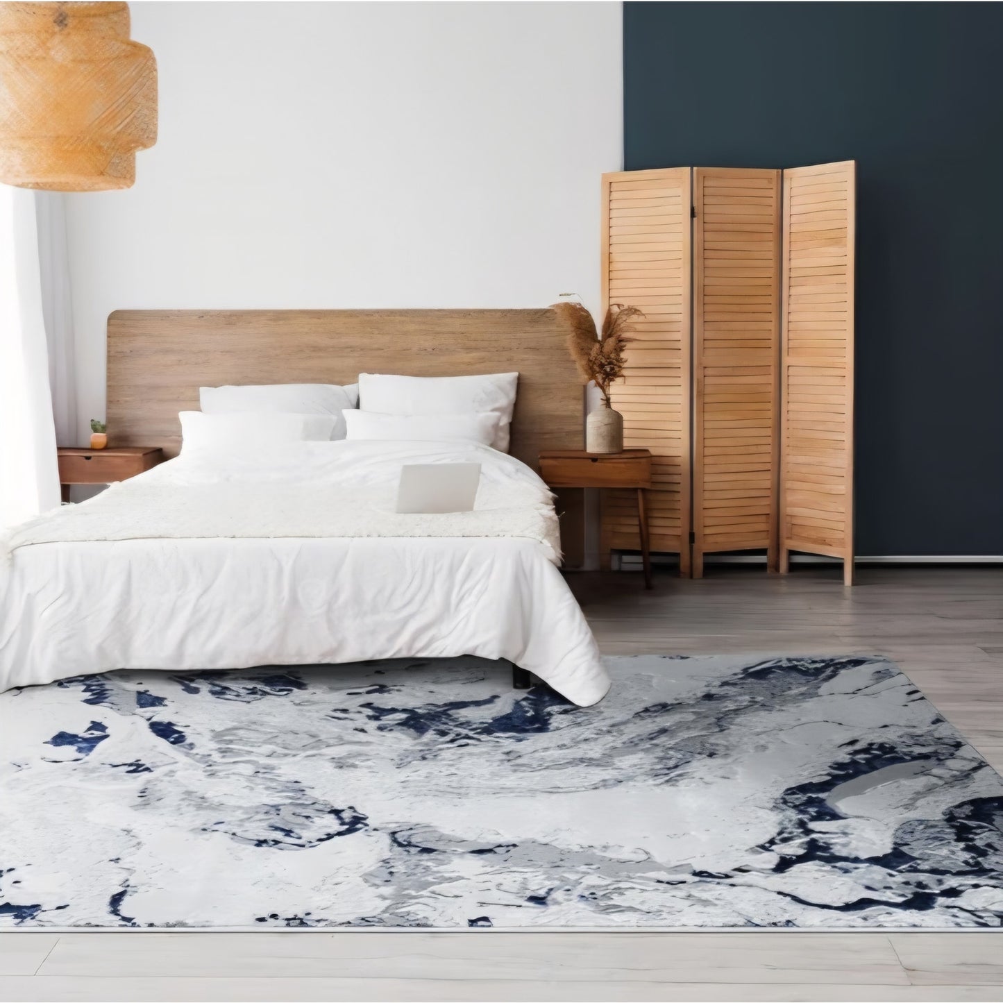 LUXE WEAVERS Abstract Marble Blue 6X9 Area Rug