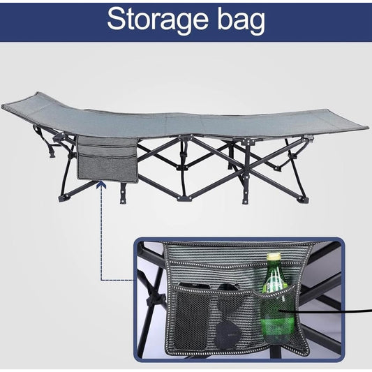 YSSOA Camping Cot for Adults, Foldable Bed for Outdoor with Portable Bag, Camping Bed Lightweight