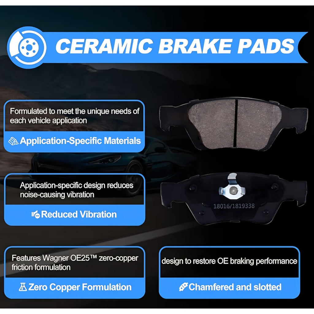 Rear Brake Pads And Rotors Kit Compatible Dodge Durango 2014-2020 For Jeep Grand Cherokee 2011-2020