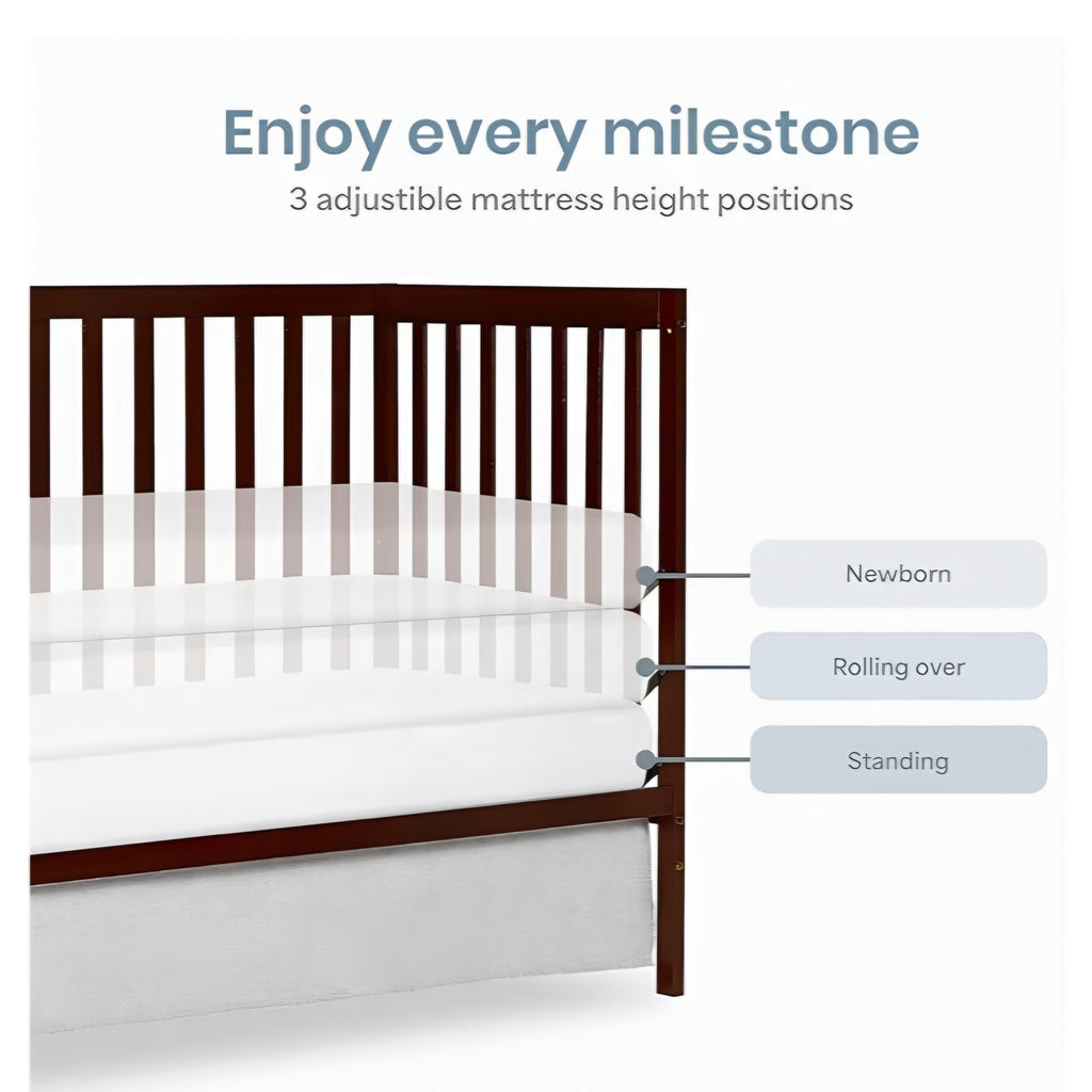Dream On Me Synergy 5-in-1 Convertible Full-Size Baby Crib with Toddler