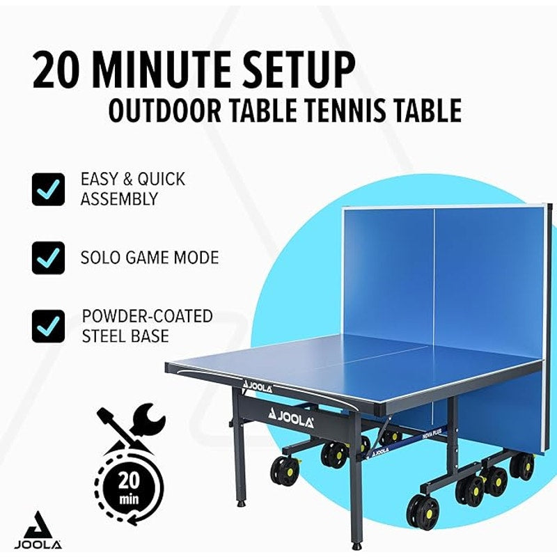 JOOLA NOVA Outdoor Ping Pong Table with Waterproof Table Tennis Net Set- Indoor & Outdoor Compatible