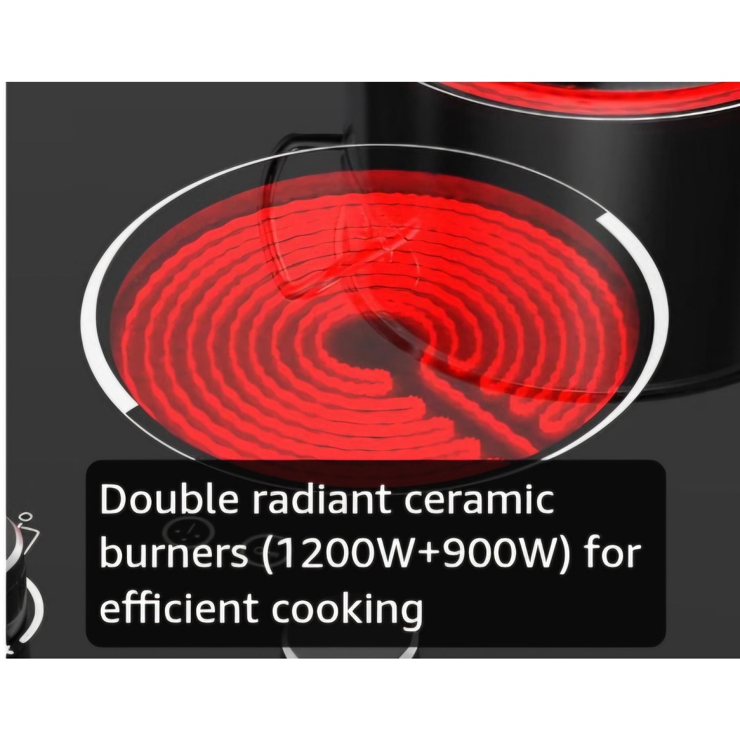 Electric Cooktop,110V 2100W Electric Stove Top with Knob Control, 10 Power Levels, Kids Lock &Timer
