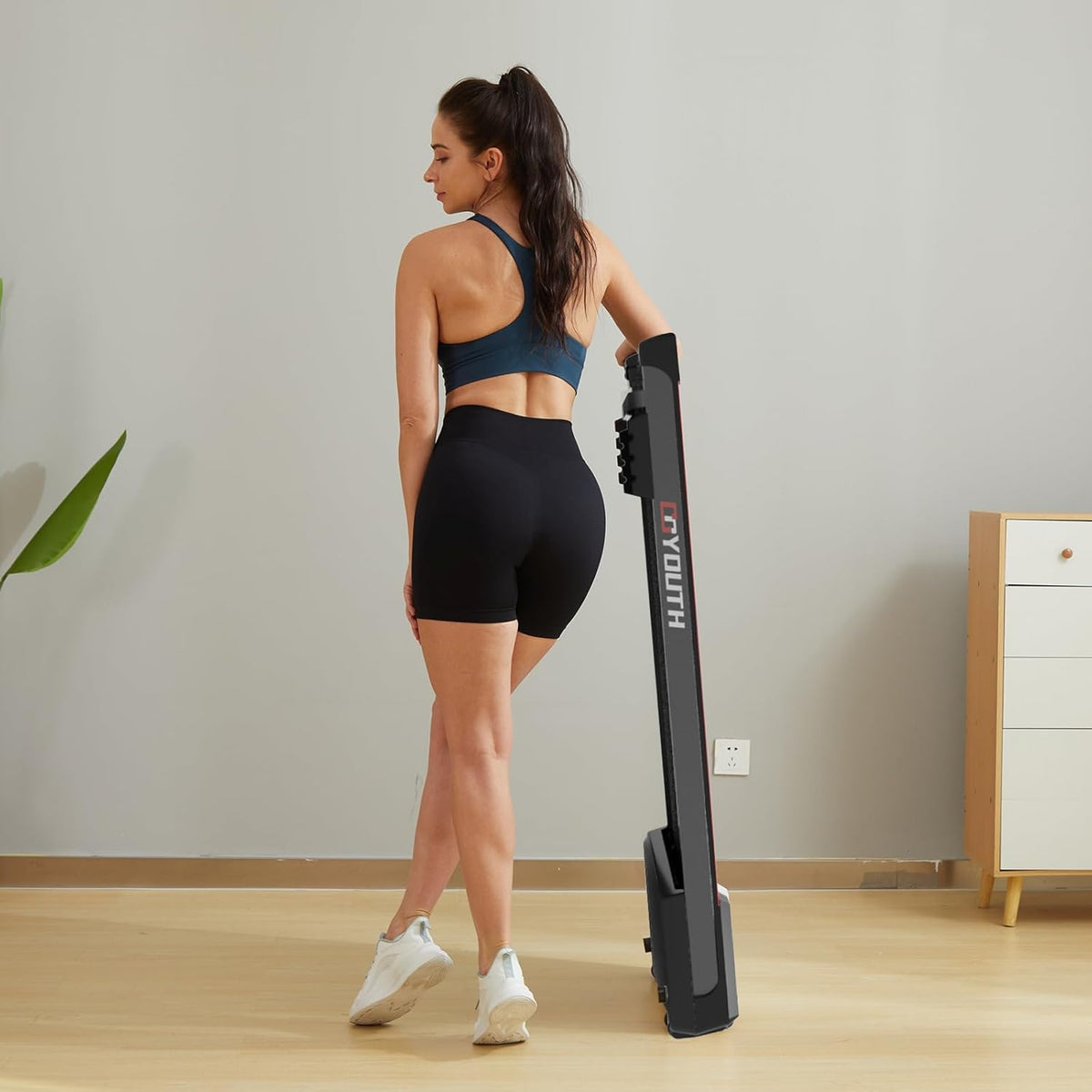 GOYOUTH 2 in 1 Electric Treadmill Motorized Exercise Machine with Wireless Speaker, LED Display