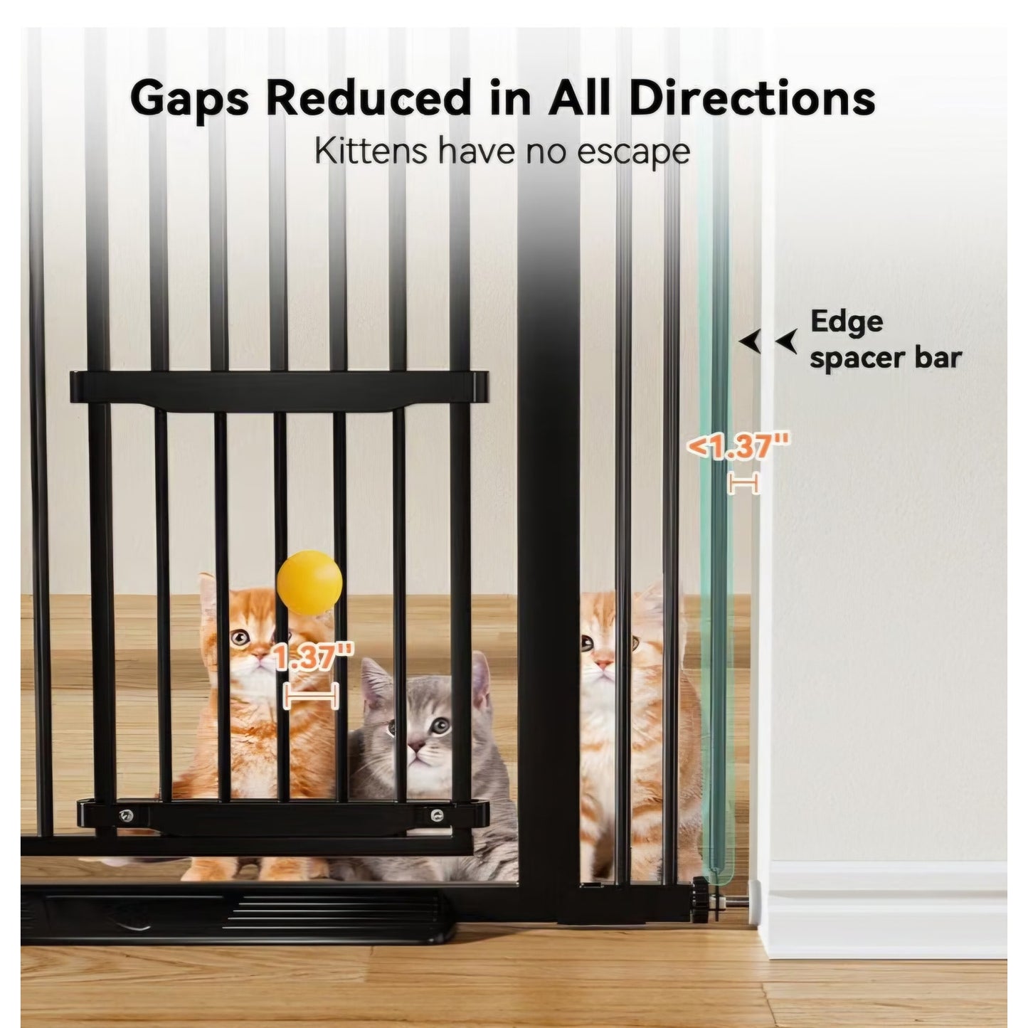 COMOMY 71" Extra Tall Pet Gate, 29.5-40.6" Wide with Adjustable Cat Door