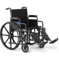 Medline Comfortable Folding Wheelchair with Swing-Back, Desk-Length Arms and Elevating Footrests