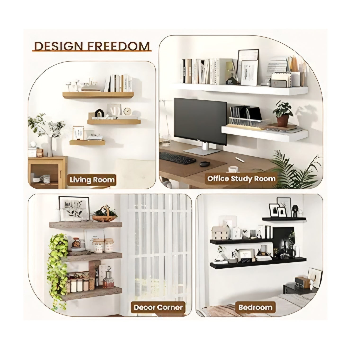 Axeman Floating Shelves for Wall, Rustic Wood Wall Mounted Shelves for Bathroom, Bedroom