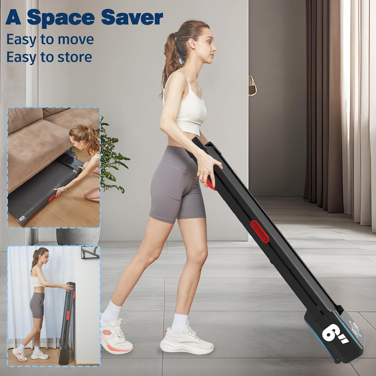 TRAILVIBER Walking Pad Treadmill with 12% 9-Level Auto Incline, 450 lbs Capacity RGB LED Screen