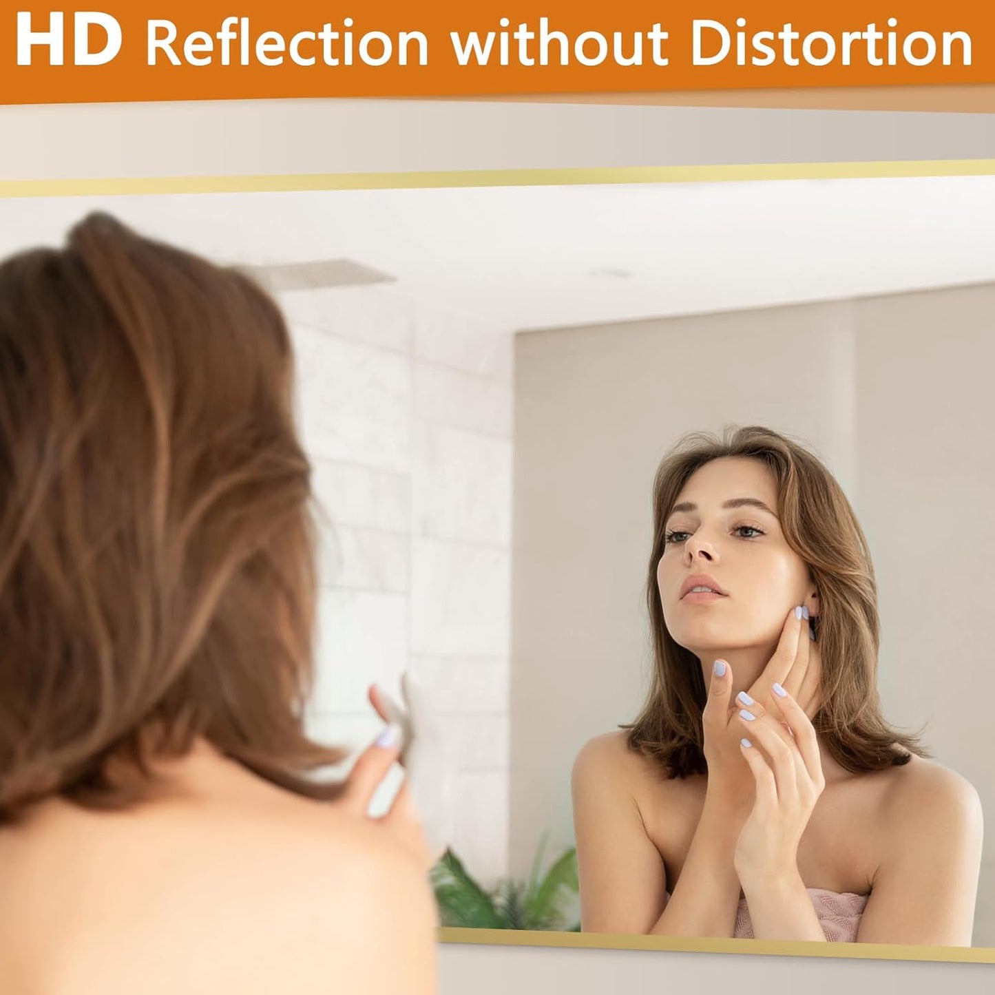 Full Length Mirror, 76"x34" Oversized Floor, Free Standing, Gold, Tempered Glass, Large Full Body