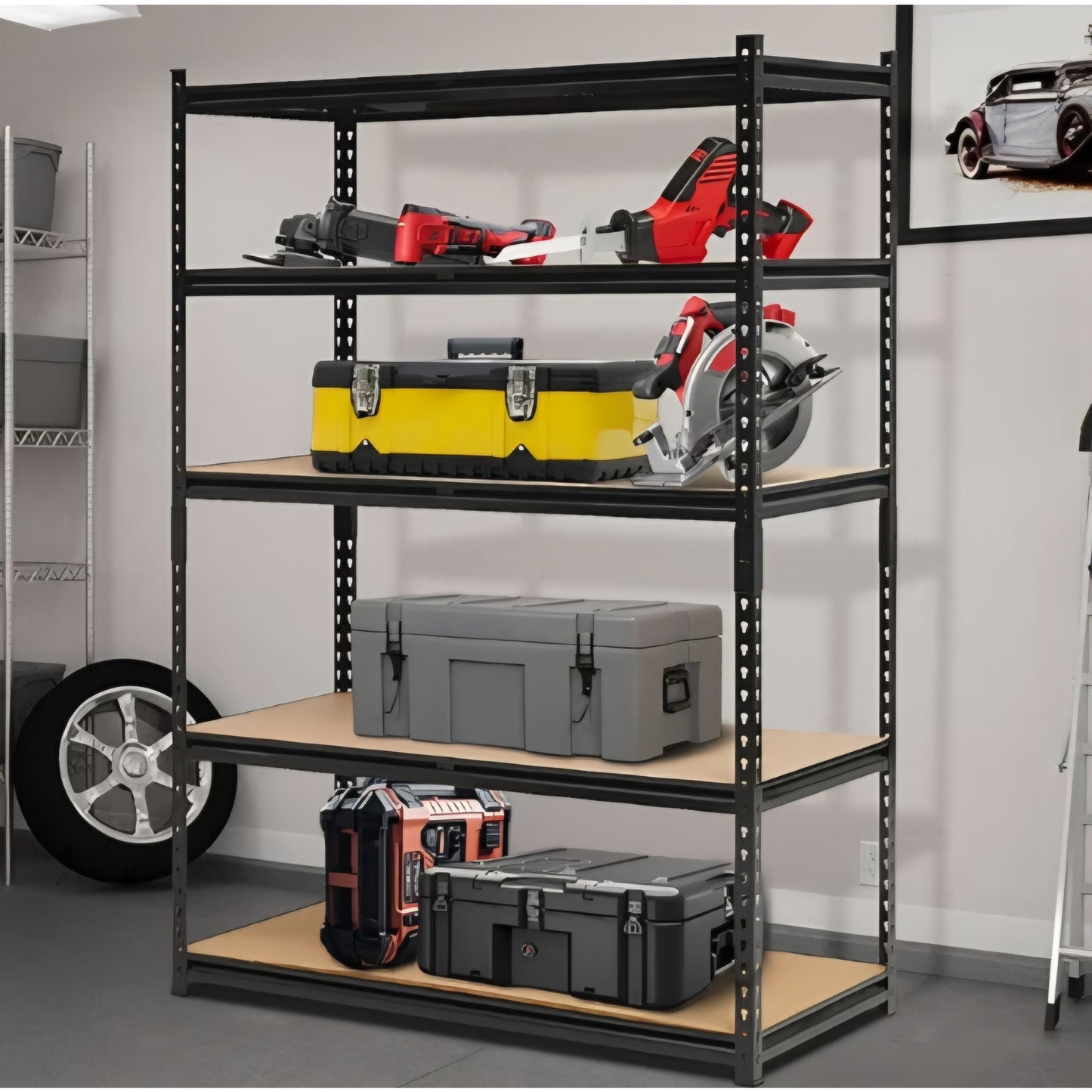 Heavy Duty Garage Shelving Units,5-Tier Adjustable Storage Shelves,48 x 24 x 72in