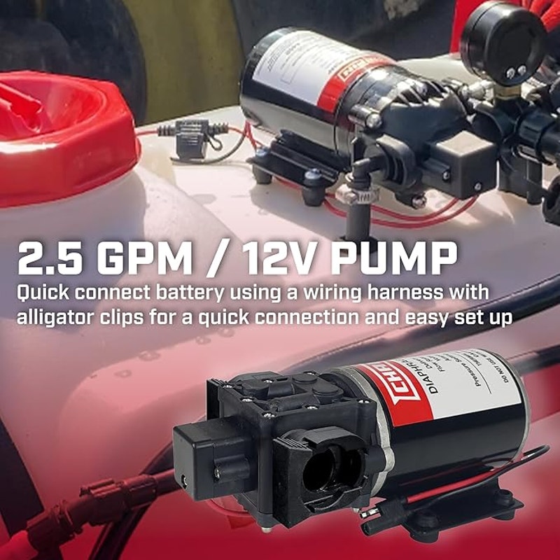 Chapin 98444 ATV 40G Water Tank Sprayer with 2-Nozzle Boom and 2.5 GPM Pump, for Agriculture/Farming