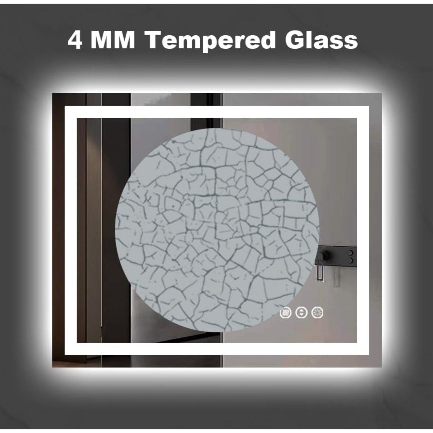 Amorho LED Bathroom Mirror 55"X40" with Front and Backlight, Stepless Dimmable Wall Mirrors