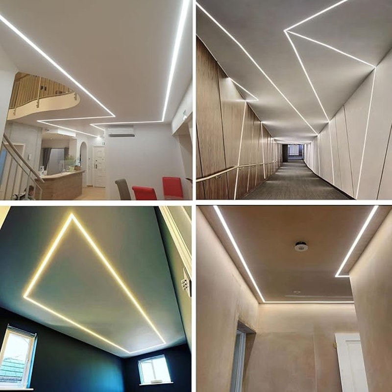 Besseto Plaster-in LED Channel 4 Pack 6.6FT/2 Meter Drywall Mud in LED Strip,8-27mm Width LED Strip