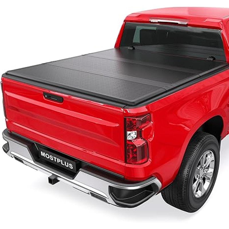 MOSTPLUS Fiberglass Tri Fold Hard Truck Bed Tonneau Cover Comp. 2004-2012 Chevy Colorado, 5 FT Feet