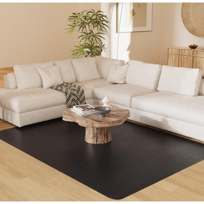 8'×10' Black Floor Mat for Under Kitchen Table, Waterpoof Floor Protector
