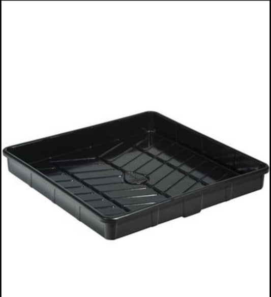 Botanicare Outside Dimension Tray, Perfect For Compact Spaces, 6-inch Tall Sidewalls, Rolled Edges, Superior Rigidity, Diagonal Drainage Grids, Black ABS Plastic, 4 x 4 ft