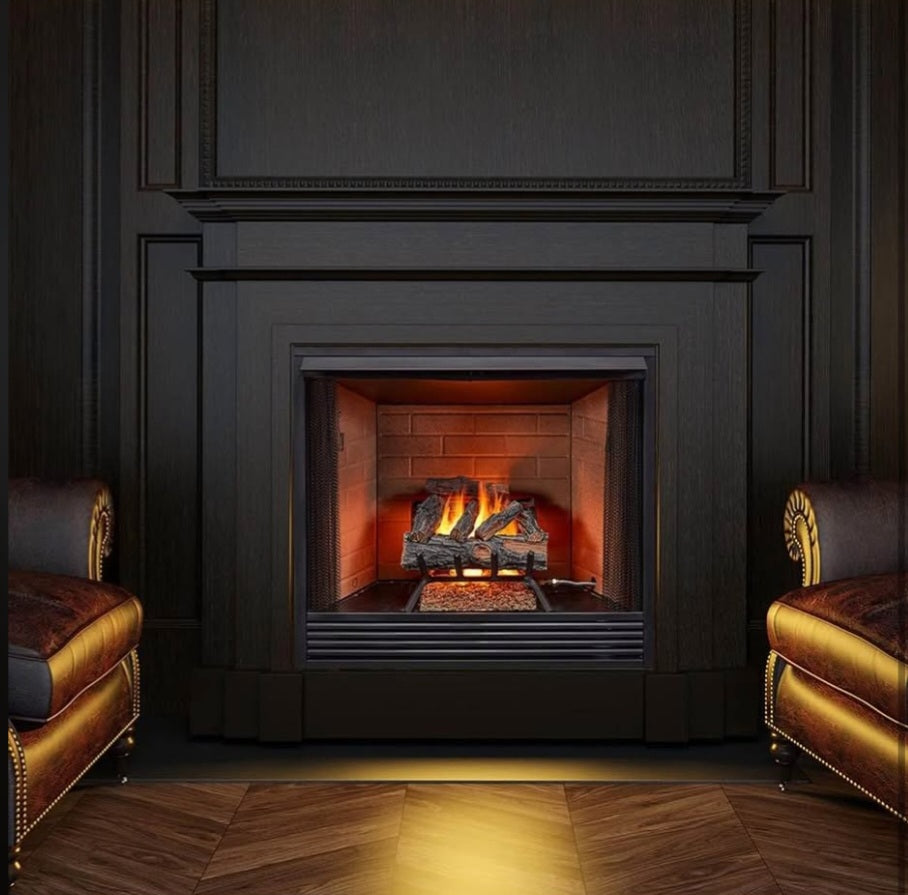 MO18HVL Natural Gas Vented Fireplace Logs Set with Match Light, 45000 BTU, Heats up to 1650 Sq. Ft, Mountain Oak, 18 Inches