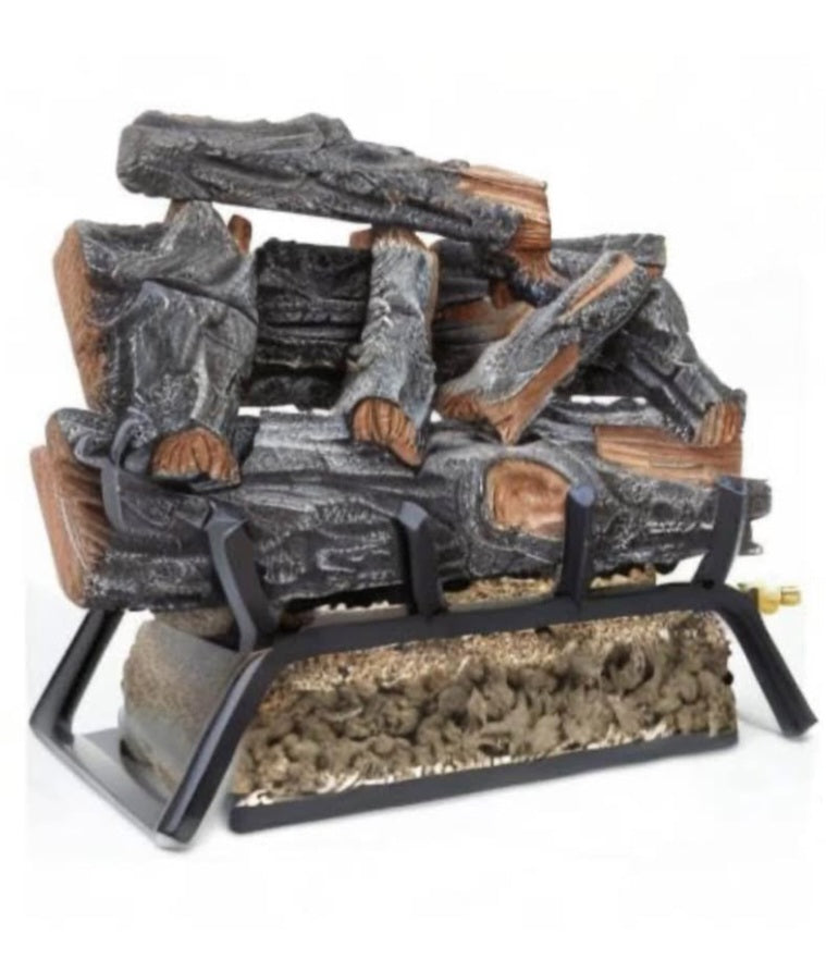 MO18HVL Natural Gas Vented Fireplace Logs Set with Match Light, 45000 BTU, Heats up to 1650 Sq. Ft, Mountain Oak, 18 Inches