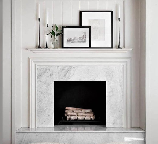 WELLAND White Finished 48 inch Pine Wood Fireplace Mantel Shelf Wall Mounted,Corona Crown Molding Floating Wall Picture Ledge Shelves