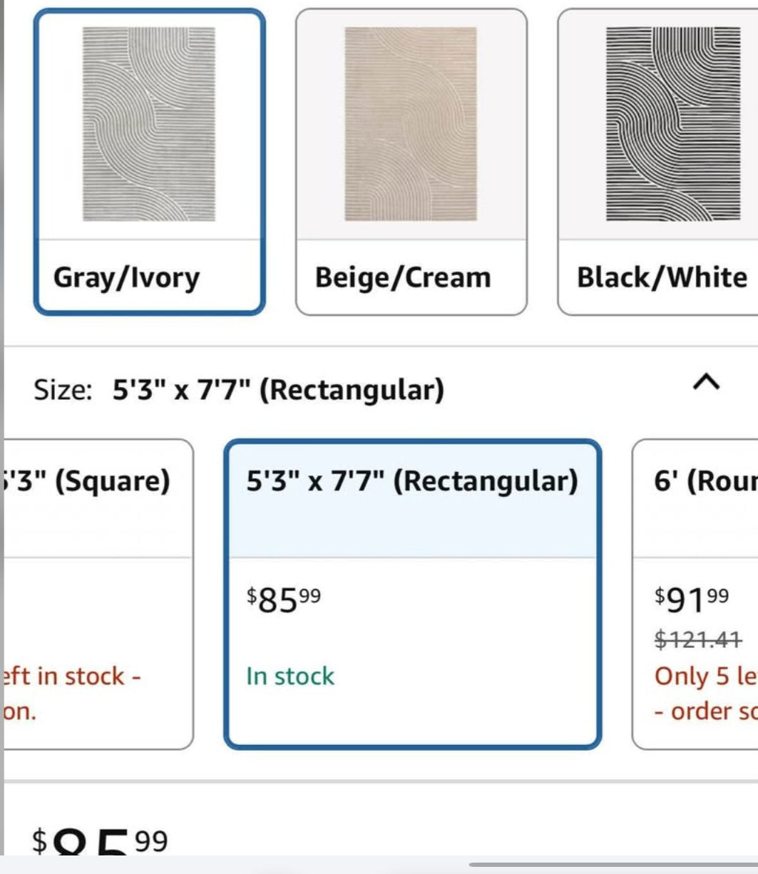 JONATHAN Y SCN100A-5 Skagen High-Low Minimalist Curve Geometric Indoor/Outdoor Area Rug, Modern, Contemporary, Geometric, Bohemian, Bedroom, Kitchen, Living Room, Non Shedding, Gray/Ivory, 5’3”x7’7”