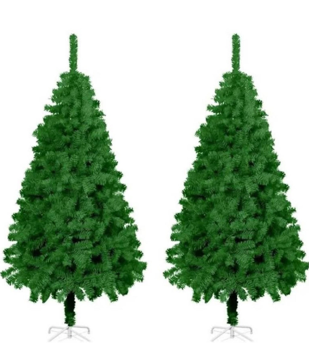 Huwena 2 Pack Christmas Tree Artificial Christmas Pine Tree with Branch Tips Collapsible Metal Stand Christmas Tree for Xmas Holiday Winter Office Home Party Decor(Green, 4ft) C57