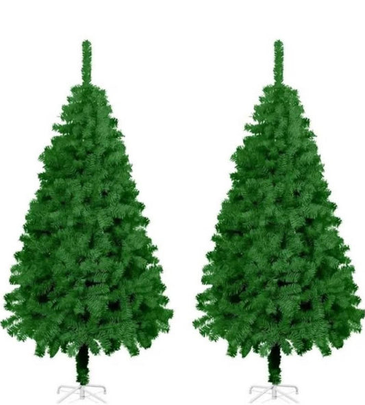 Huwena 2 Pack Christmas Tree Artificial Christmas Pine Tree with Branch Tips Collapsible Metal Stand Christmas Tree for Xmas Holiday Winter Office Home Party Decor(Green, 4ft) C57