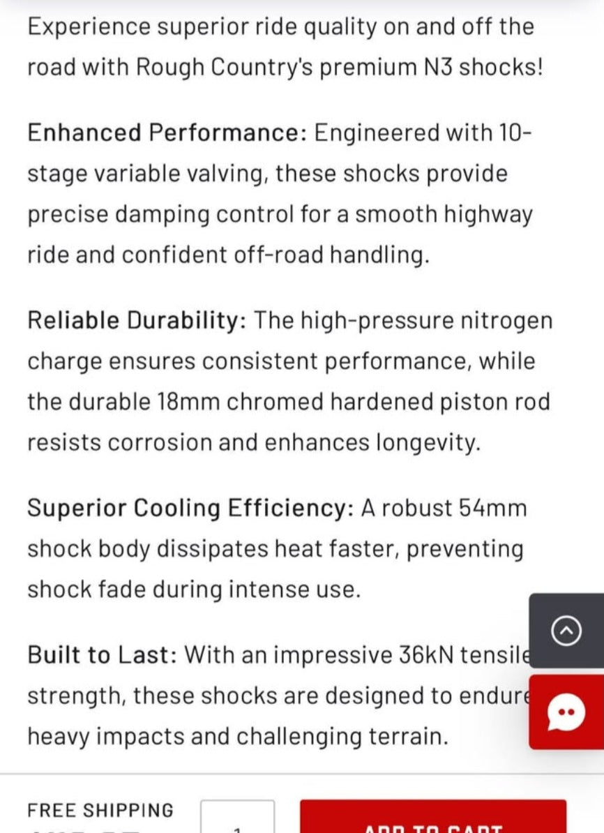 N3 Rear Shocks 0-2.5" | Ram 1500 2WD (2010-2018 &amp; Classic)