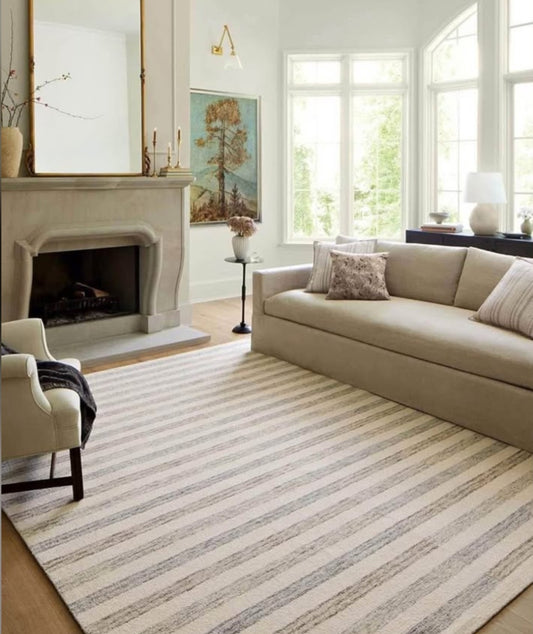 Loloi Chris Loves Julia Chris Collection CHR-05 Ivory/Slate 7'-9" x 7'-9", .50" Pile Height, Area Rug