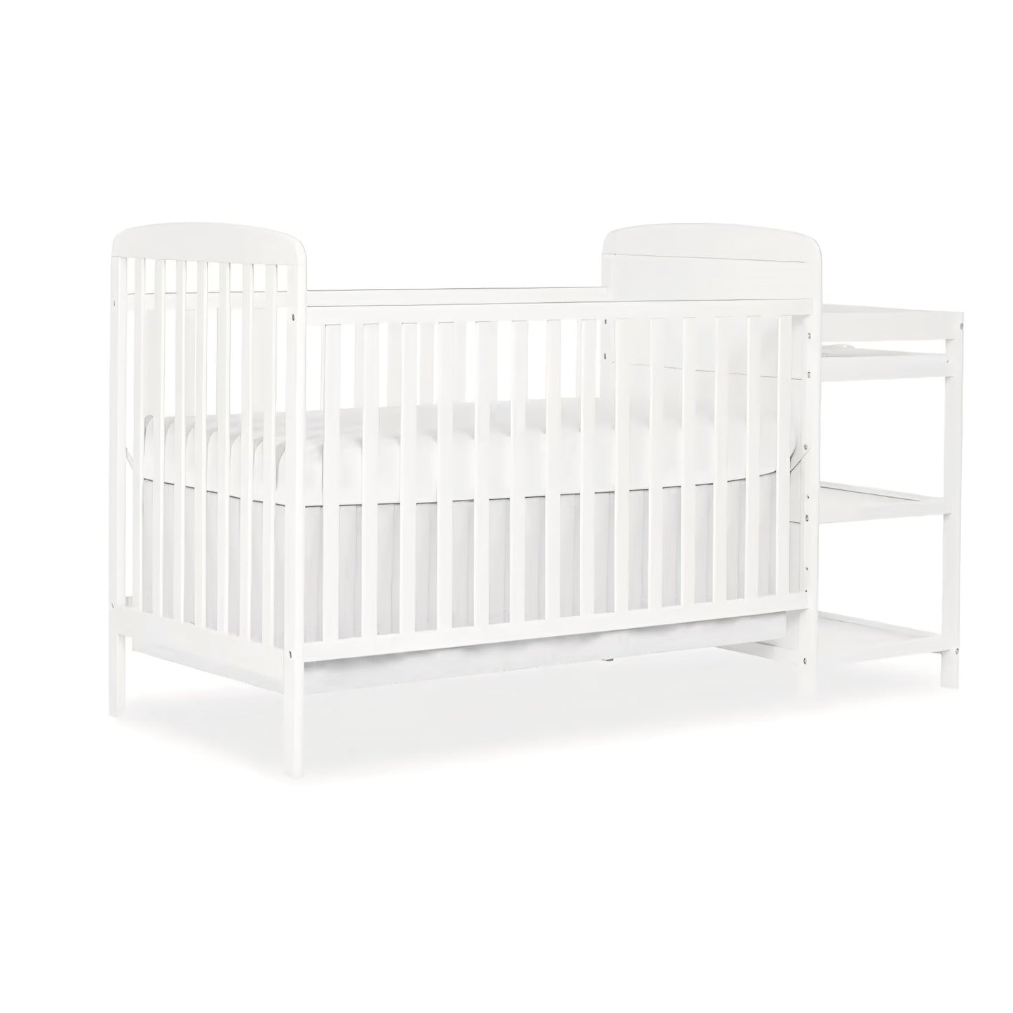 Dream On Me Anna 3-in-1 Convertible Full-Size Baby Crib & Changer with Storage in White
