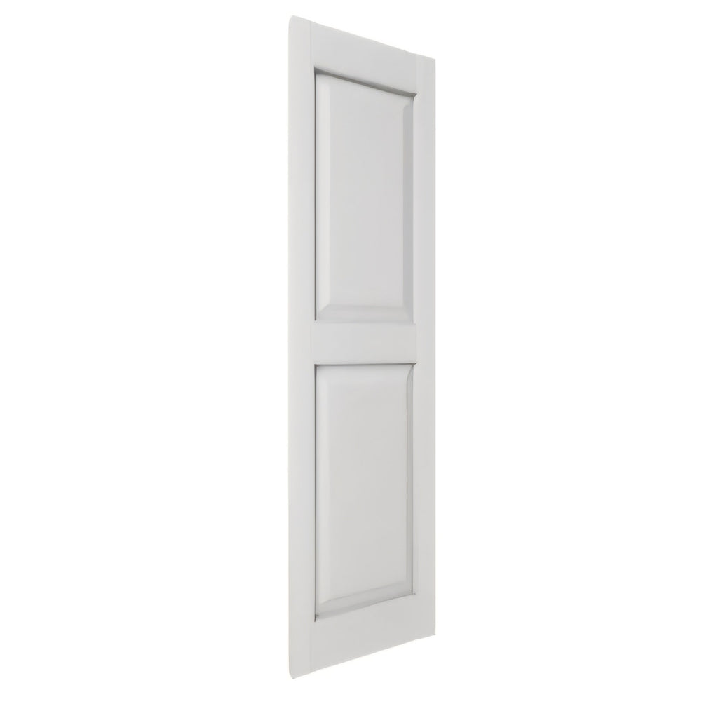 Two Equal Panels, Raised Panel Shutters, Includes Matching Installat (Per Pair) 14.75 in. W x 59 in
