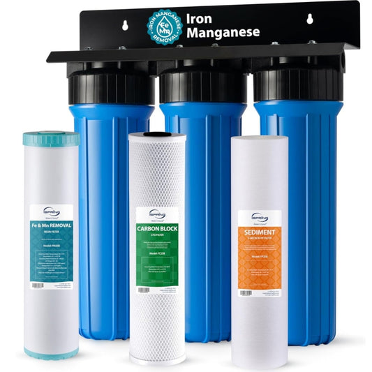 iSpring Whole House Water Filter System, Reduces Iron, Manganese, Chlorine, Sediment, Taste,