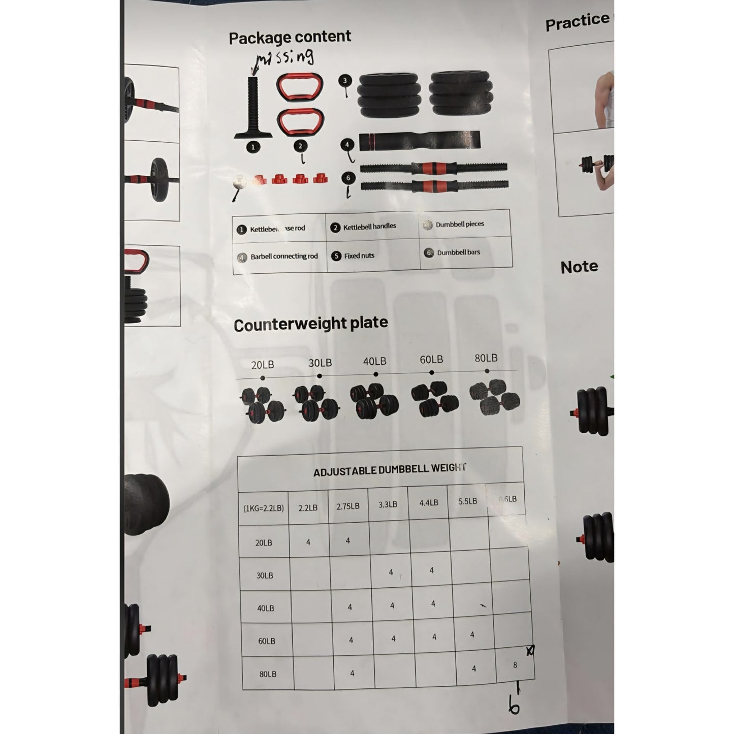 Adjustable Dumbbell, 20/30/40/60/80lbs Dumbbells Set, 4-in-1 Free Weights for Women/Men Workout