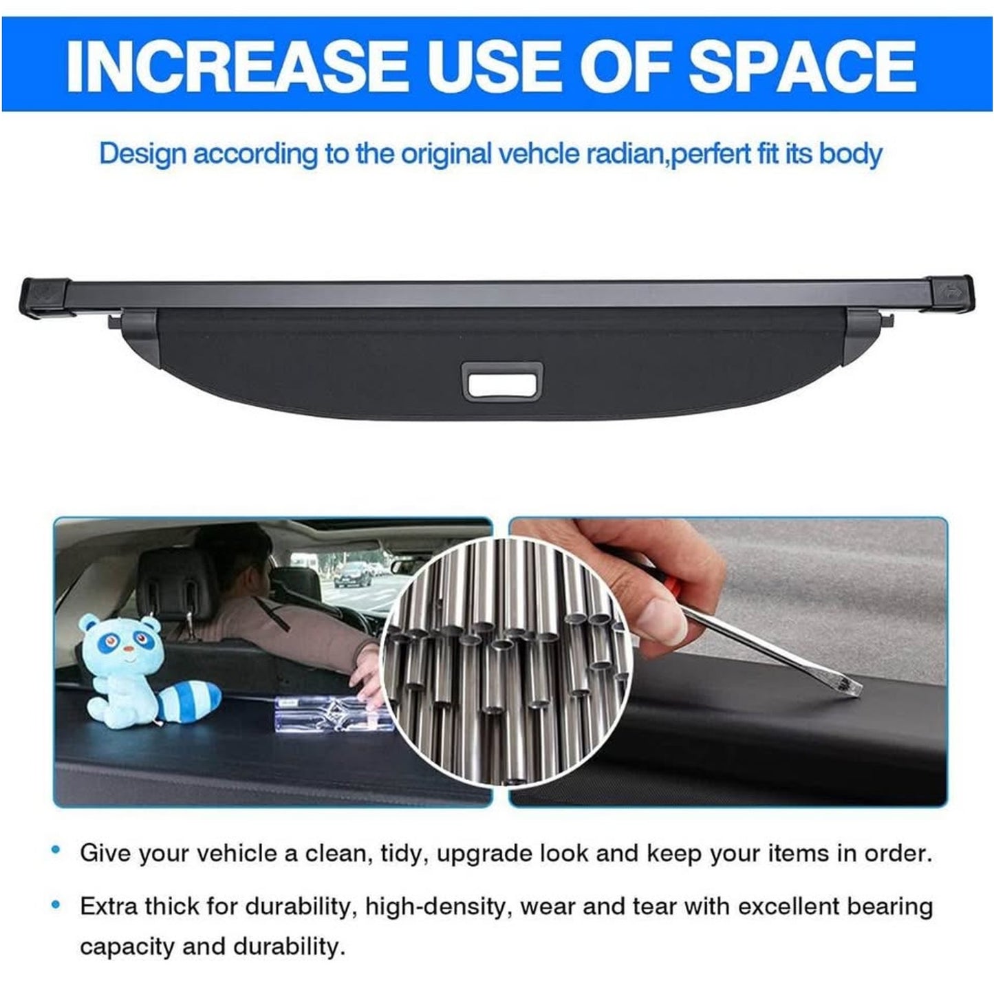 Powerty Cargo Cover for 2022-2024 2025 Hyundai Tucson Accessories Trunk Cover Retractable Trunk Shie