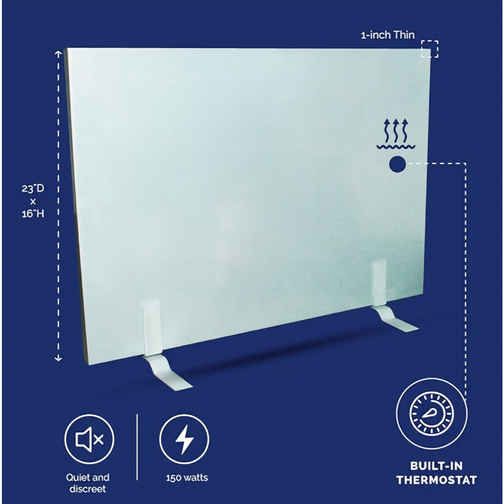 Cozy Products Cozy Legs Flat Panel Heater, Slim Low-Wattage Wall or Desk Mount Space Heater