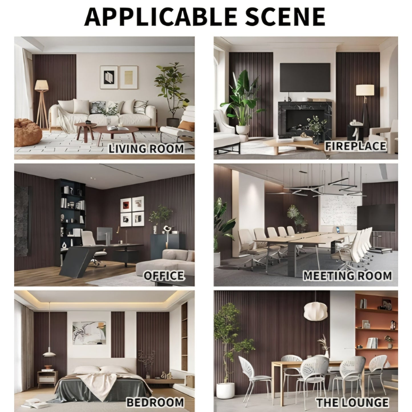 WPC Slat Wall Panels, 8 Pack Accent Decorative Acoustic Wood Slats for Wall and Ceilings, Walnut