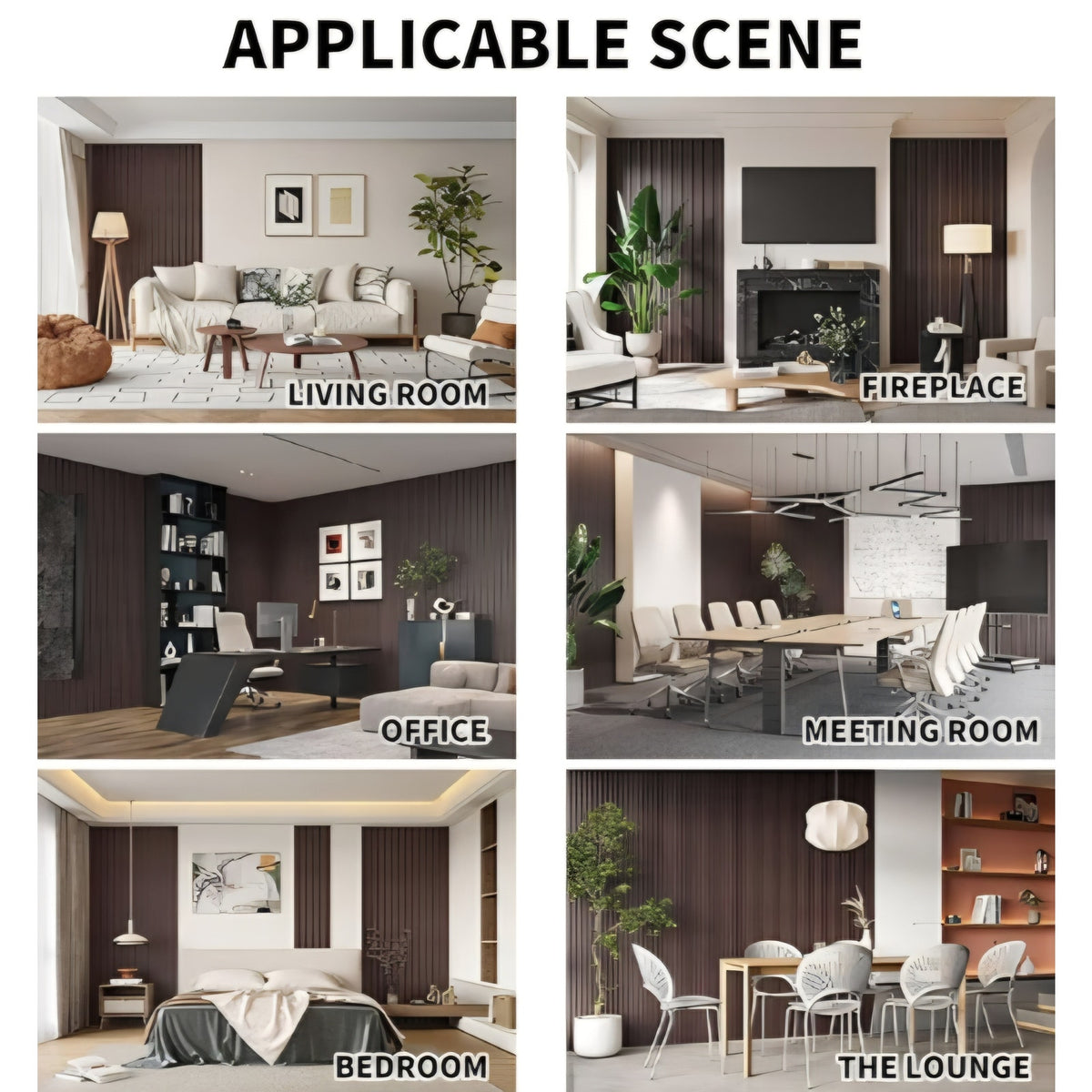 WPC Slat Wall Panels, 8 Pack Accent Decorative Acoustic Wood Slats for Wall and Ceilings, Walnut