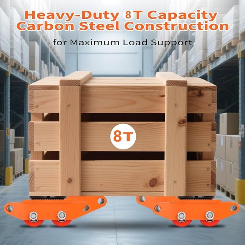 Garvee Machinery Mover Industrial Heavy Duty Skate Dolly, 4 Wheels & 360° Rotation Non-Slip Tray.