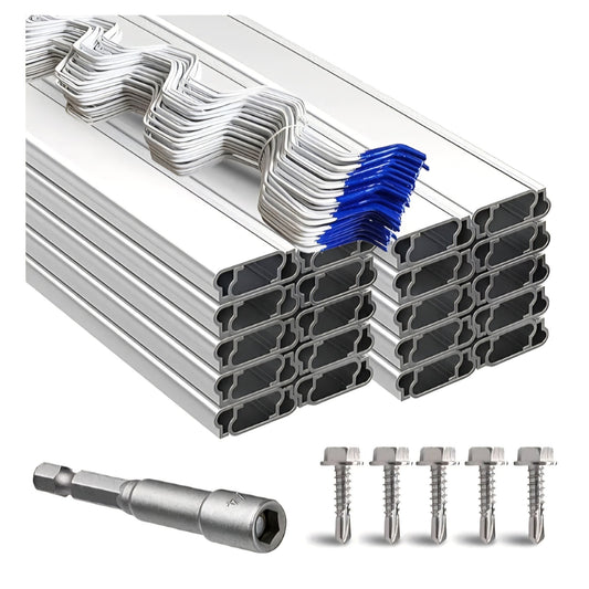 Greenhouse Spring Wire & Lock Channel 6.6 ft - PVC Coated Spring Wire & Aluminum