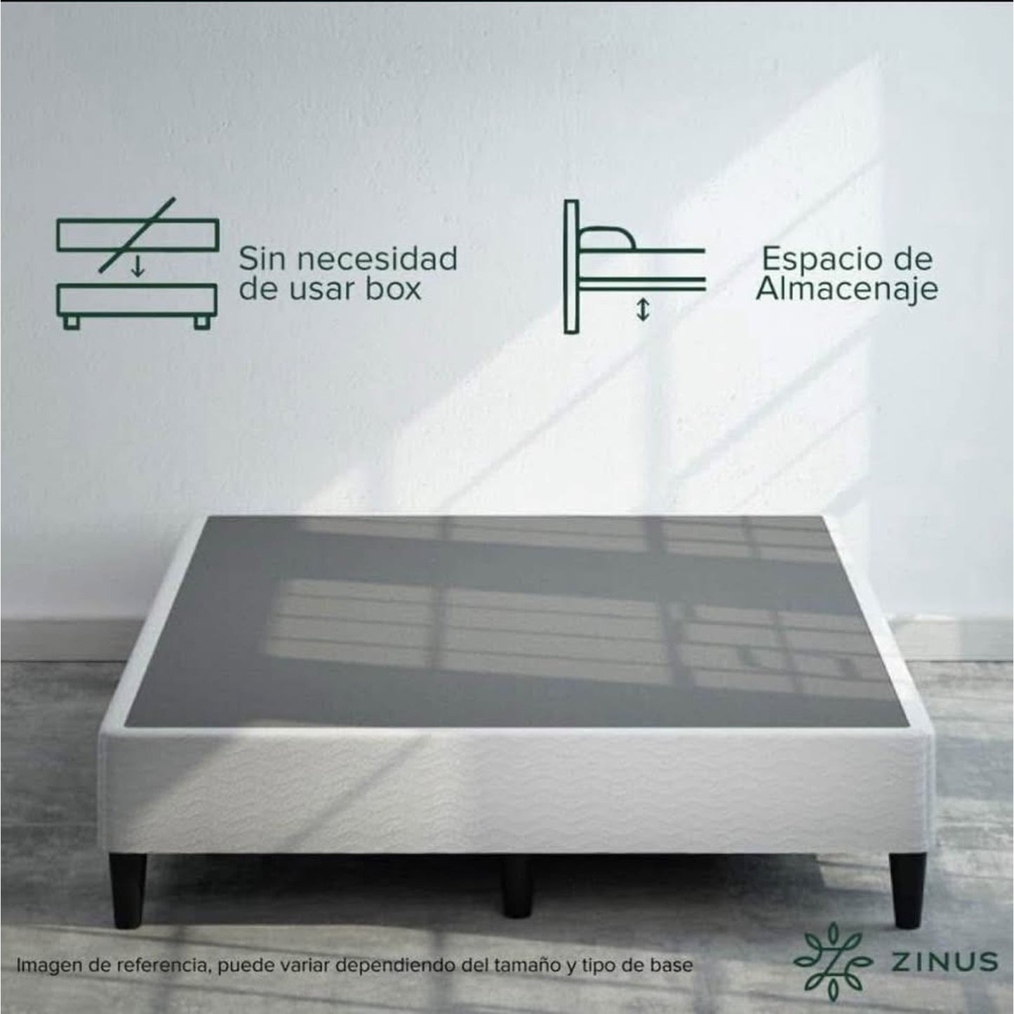 ZINUS Keenan Metal Mattress Foundation, Standing Box Spring, Headboard Brackets Included, Easy Assem