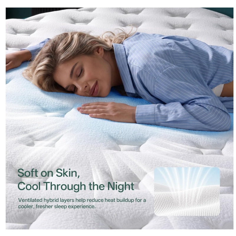 King Size Mattress, 12 Inch King Mattress in a Box, Cooling Gel Memory Foam Hybrid Mattress