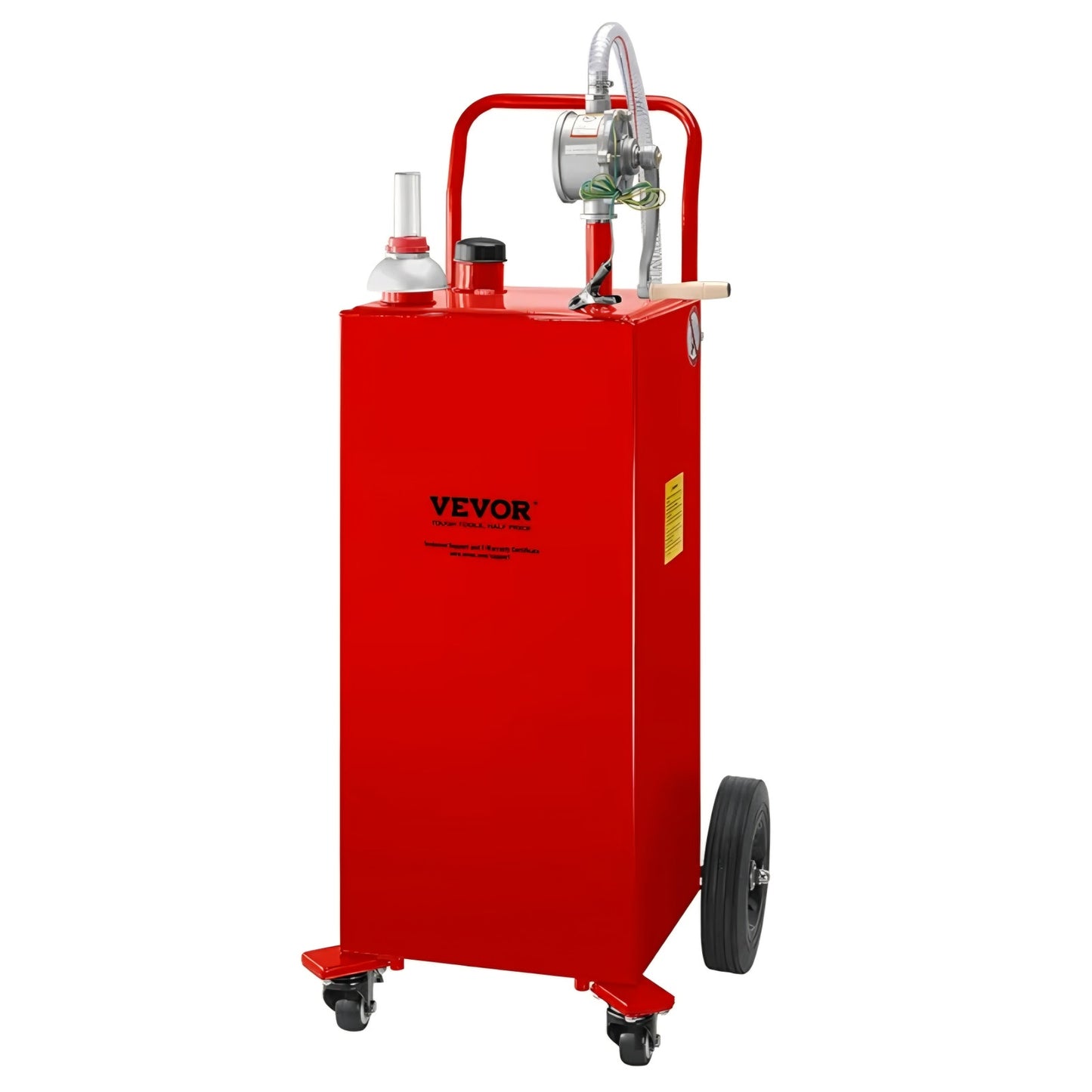 Fuel Caddy 35 Gallon, Gas Storage Tank on 4 Wheels, with Manual Transfer Pump, Gasoline Diesel