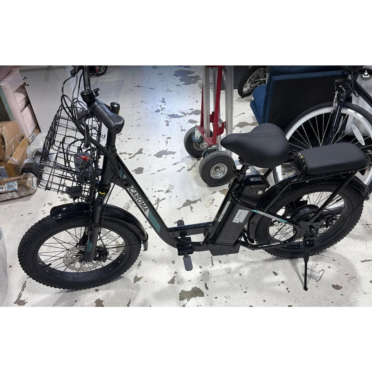 Caroma Peak 500W Electric Scooter with Seat, 20" Fat Tire Electric Bike, Black