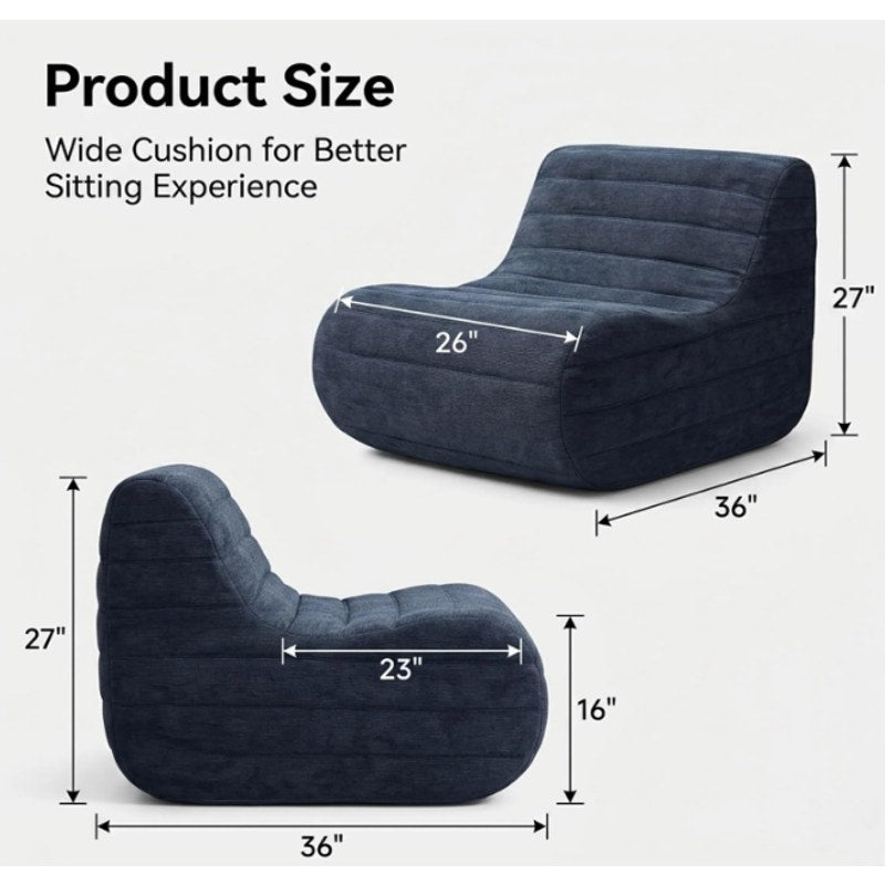 Memory Foam Bean Bag Chair, Gray