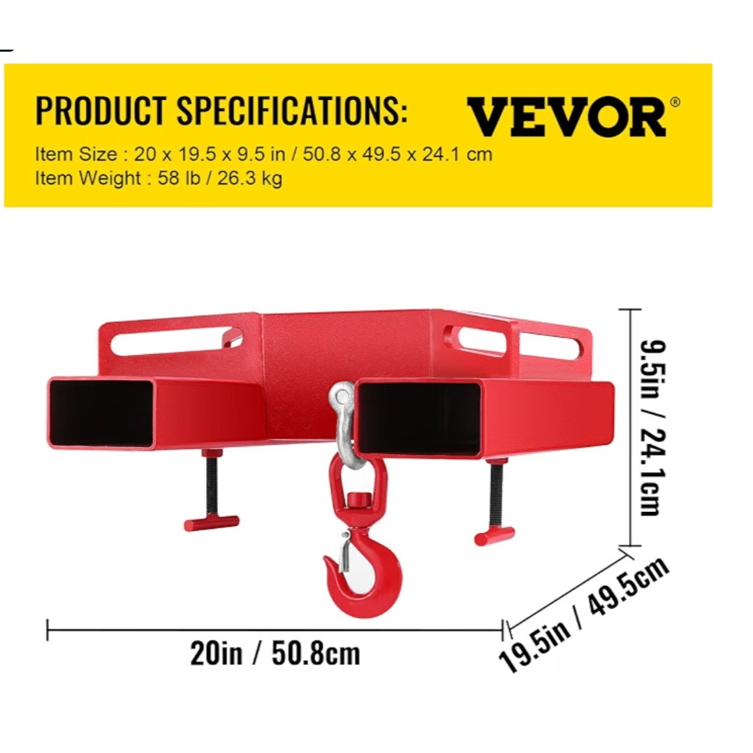 Forklift Lifting Hook, 6600lbs Capacity Forklift Lifting Hoist