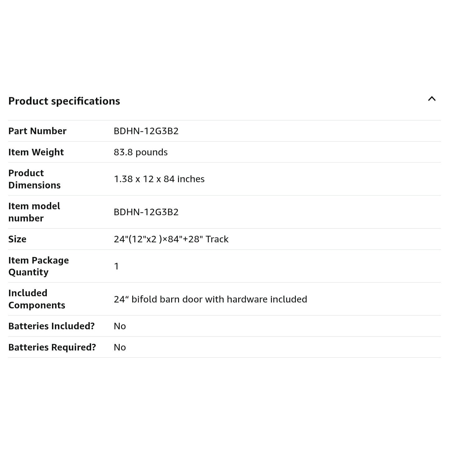 24" x 84" Bifold Sliding Barn Door with Hardware Kit Included