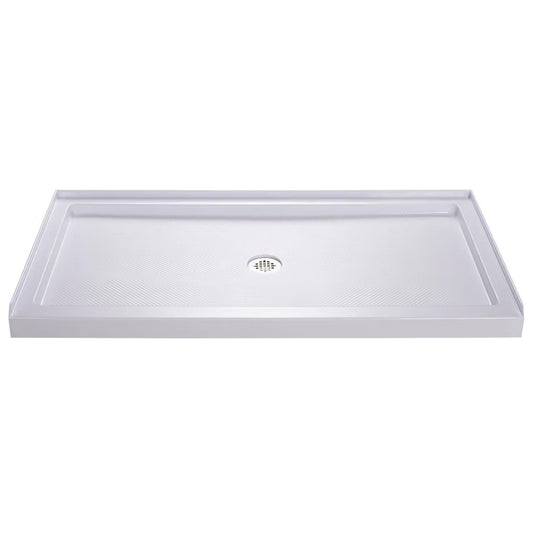 DreamLine SlimLine 32 in. D x 60 in. W x 2 3/4 in. H Center Drain Single Threshold Shower Base