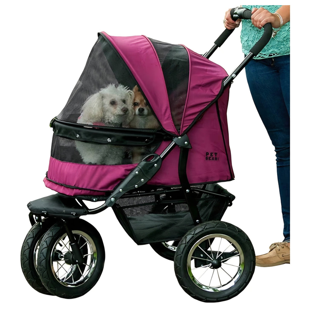 Pet Gear NO-Zip Double Pet Stroller, Zipperless Entry, for Single or Multiple Dogs/Cats