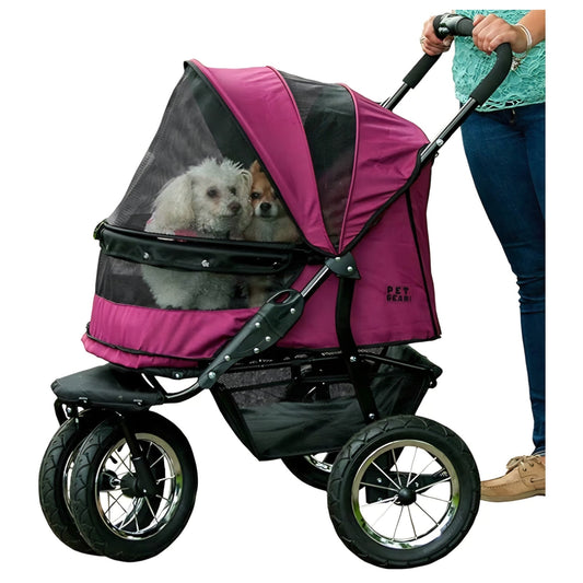 Pet Gear NO-Zip Double Pet Stroller, Zipperless Entry, for Single or Multiple Dogs/Cats