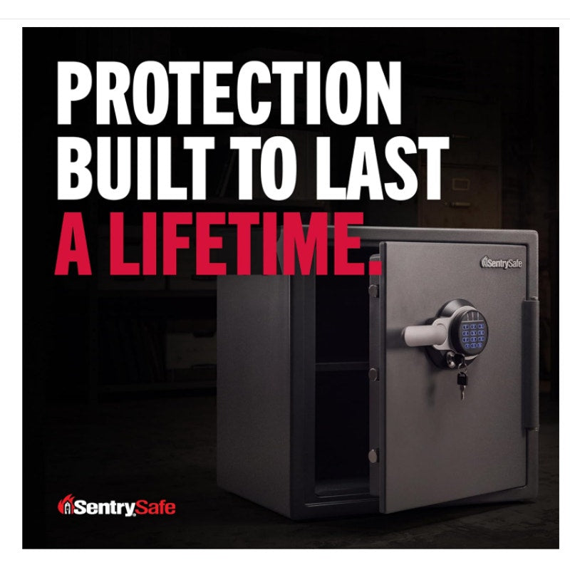 SentrySafe Fireproof and Waterproof Gray Steel Home Safe with Digital Keypad Lock