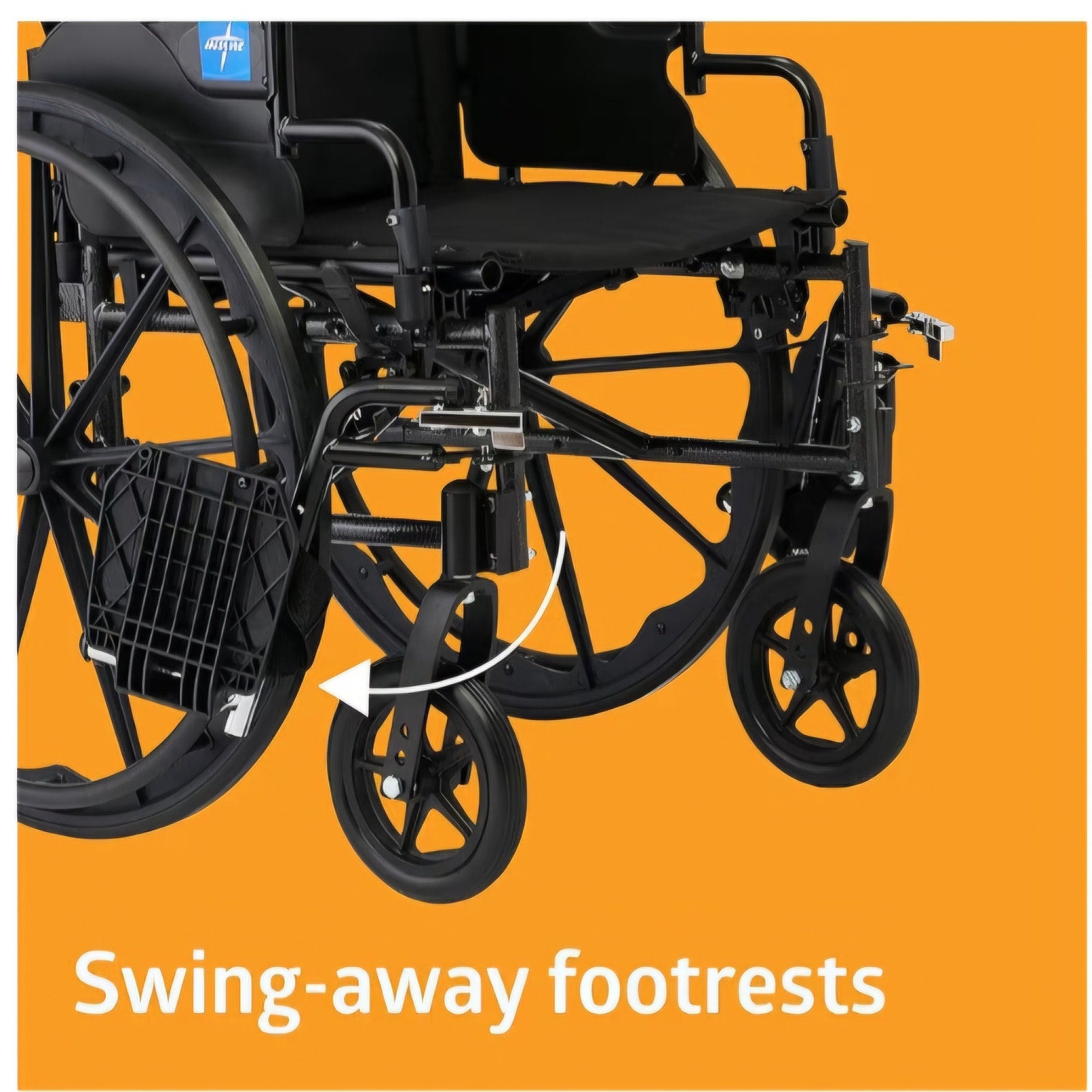 Medline 20” Foldable K4 Wheelchair with Swing-Back Desk-Length Arms & Swing-Away Footrests, 300 lbs